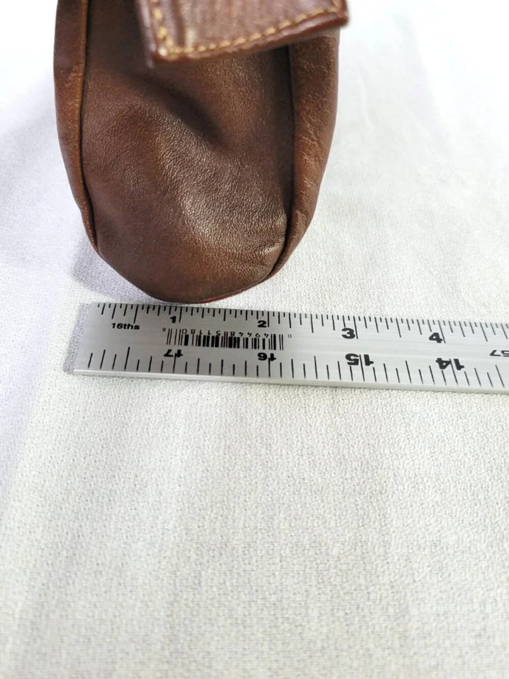 Vintage I.D.M. Brown Genuine Leather Zipper Clutch Pouch Made in Mexico READ